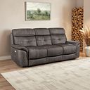 Iver 3 Seater Electric Recliner Sofa in Pilgrim Pewter Fabric