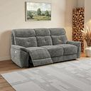Iver 3 Seater Electric Recliner Sofa in Plush Charcoal Fabric