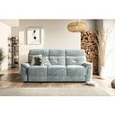 Iver 3 Seater Electric Recliner Sofa in Plush Silver Fabric