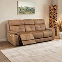 Iver 3 Seater Electric Recliner Sofa in Ranch Brown Fabric