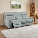 Iver 3 Seater Electric Recliner Sofa in Santos Steel Fabric