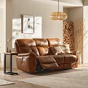 Iver 3 Seater Electric Recliner Sofa in Virgo Cognac Leather