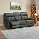 Iver 3 Seater Electric Recliner Sofa in Virgo Lead Leather