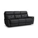 Iver 3 Seater Electric Recliner Sofa with Power Headrests in Amara Black Leather