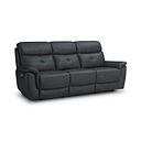 Iver 3 Seater Electric Recliner Sofa with Power Headrests in Amara Dark Grey Leather