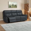 Iver 3 Seater Electric Recliner Sofa with Power Headrests in Amara Dark Grey Leather