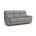 Iver 3 Seater Electric Recliner Sofa with Power Headrests in Amara Light Grey Leather
