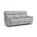 Iver 3 Seater Electric Recliner Sofa with Power Headrests in Odyssey Light Grey Leather