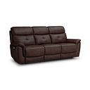 Iver 3 Seater Electric Recliner Sofa with Power Headrests in Odyssey Two Tone Brown Leather