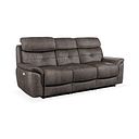 Iver 3 Seater Electric Recliner Sofa with Power Headrests in Pilgrim Pewter Fabric