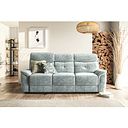 Iver 3 Seater Electric Recliner Sofa with Power Headrests in Plush Silver Fabric