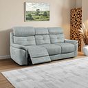 Iver 3 Seater Electric Recliner Sofa with Power Headrests in Santos Steel Fabric