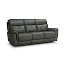 Iver 3 Seater Electric Recliner Sofa with Power Headrests in Virgo Lead Leather