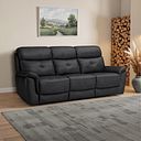 Iver 3 Seater Sofa in Amara Black Leather