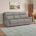 Iver 3 Seater Sofa in Amara Light Grey Leather