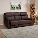 Iver 3 Seater Sofa in Odyssey Two Tone Brown Leather