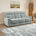 Iver 3 Seater Sofa in Plush Silver Fabric
