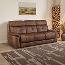 Iver 3 Seater Sofa in Ranch Dark Brown Fabric