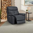 Iver Electric Recliner Armchair in Amara Dark Grey Leather