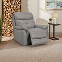 Iver Electric Recliner Armchair in Amara Light Grey Leather