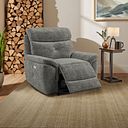 Iver Electric Recliner Armchair in Plush Charcoal Fabric