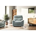 Iver Electric Recliner Armchair in Plush Silver Fabric