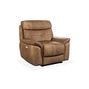 Iver Electric Recliner Armchair in Ranch Brown Fabric