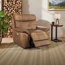 Iver Electric Recliner Armchair in Ranch Brown Fabric