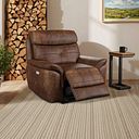 Iver Electric Recliner Armchair in Ranch Dark Brown Fabric