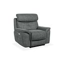 Iver Electric Recliner Armchair with Power Headrest in Miller Grey Fabric