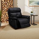 Iver Electric Recliner Armchair with Power Headrest in Odyssey Black Leather