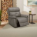 Iver Electric Recliner Armchair with Power Headrest in Odyssey Dark Grey Leather