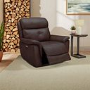Iver Electric Recliner Armchair with Power Headrest in Odyssey Two Tone Brown Leather