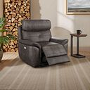 Iver Electric Recliner Armchair with Power Headrest in Pilgrim Pewter Fabric