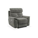 Iver Electric Recliner Armchair with Power Headrest in Plush Charcoal Fabric