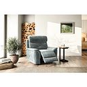 Iver Electric Recliner Armchair with Power Headrest in Plush Silver Fabric