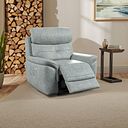 Iver Electric Recliner Armchair with Power Headrest in Santos Steel Fabric