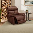 Iver Electric Recliner Armchair with Power Headrest in Virgo Chestnut Leather