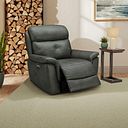 Iver Electric Recliner Armchair with Power Headrest in Virgo Lead Leather