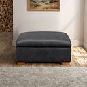 Iver Storage Footstool in Amara Black Leather