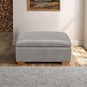 Iver Storage Footstool in Amara Light Grey Leather