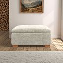 Iver Storage Footstool in Plush Beige Fabric