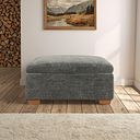 Iver Storage Footstool in Plush Charcoal Fabric