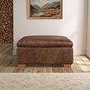Iver Storage Footstool in Ranch Dark Brown Fabric