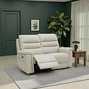 Jarrod 2 Seater Electric Recliner in Bone China Leather