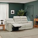 Jarrod 2 Seater Power Recliner with Adjustable Power Headrest and Lumbar Support in Bone China Leather