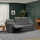 Jarrod 2 Seater Power Recliner with Adjustable Power Headrest and Lumbar Support in Elephant Grey Leather