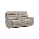 Jarrod 2 Seater Power Recliner with Console in Darwin Mink Fabric