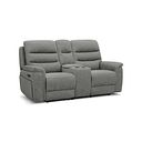 Jarrod 2 Seater Power Recliner with Console in Darwin Mushroom Fabric
