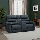 Jarrod 2 Seater Power Recliner with Console in Dexter Shadow Fabric